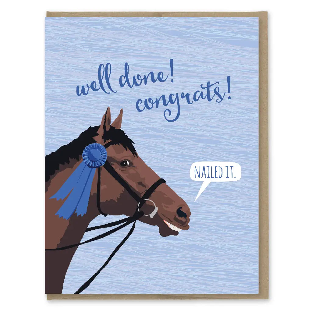 Blue Ribbon Horse Nailed It Congratulations Card