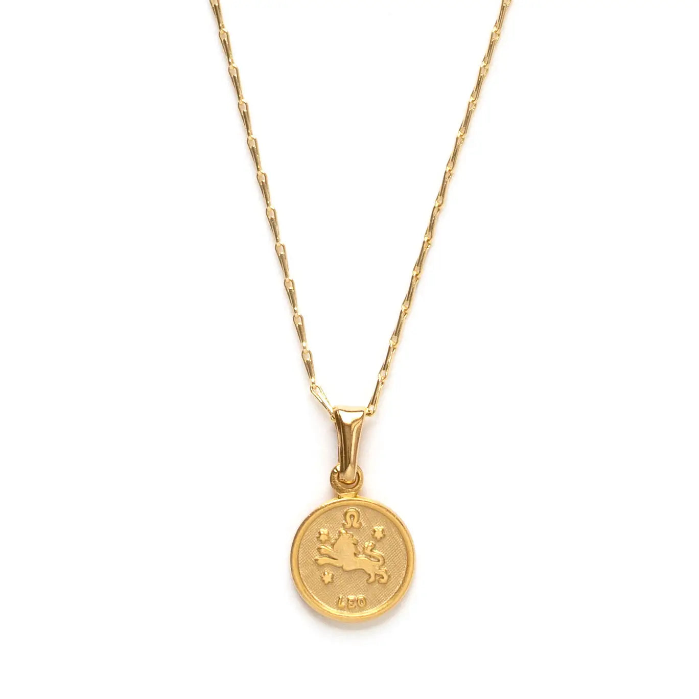 Tiny Zodiac Medallion Leo Necklace