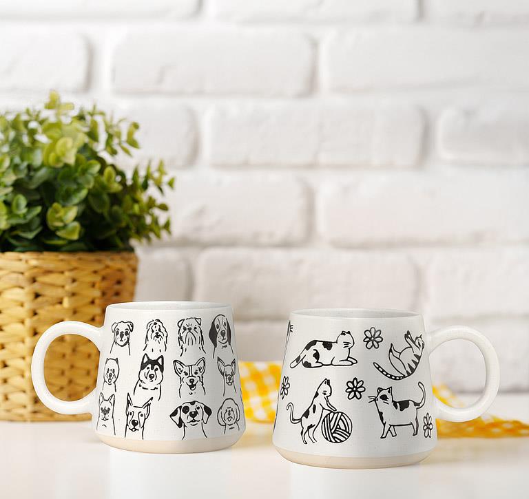 Oversized Mug with Cats