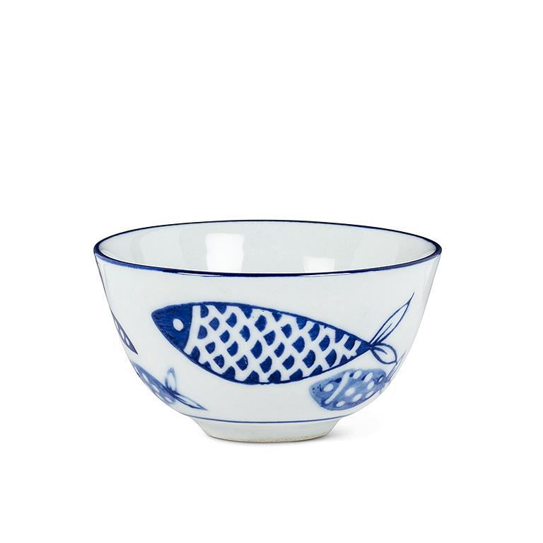 Blue Multi Fish Small Sauce Bowl 3"D