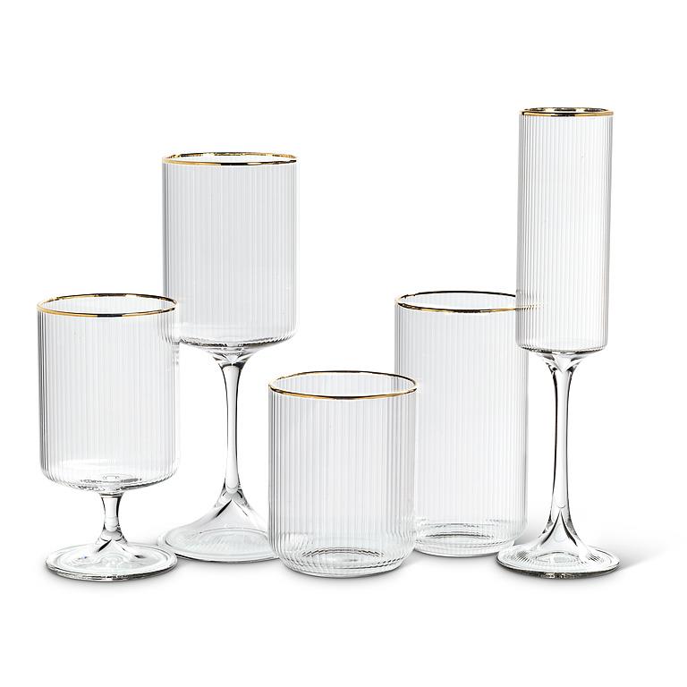 Tight Vertical Optic all Purpose Glass with Gold Rim