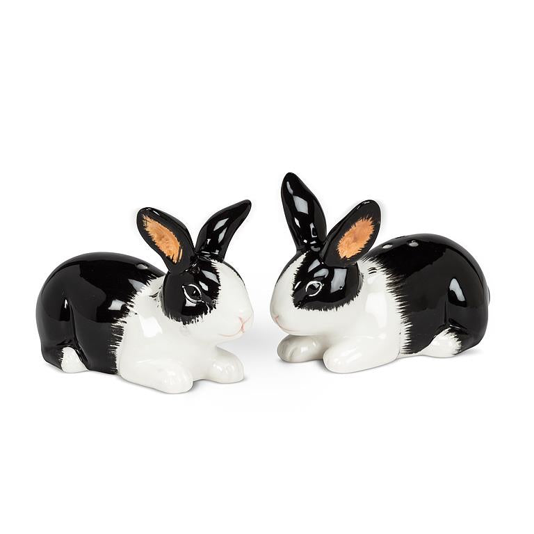 Dutch Rabbit Black + White Salt + Pepper Shakers
