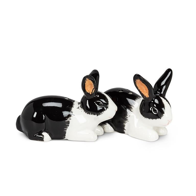 Dutch Rabbit Black + White Salt + Pepper Shakers