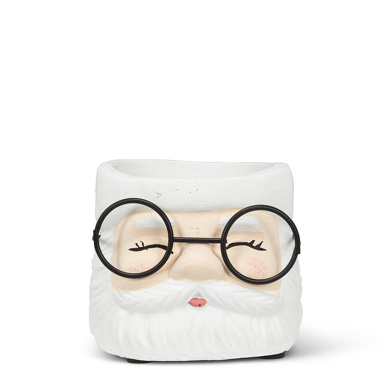 Santa Face Planter with Glasses | Small