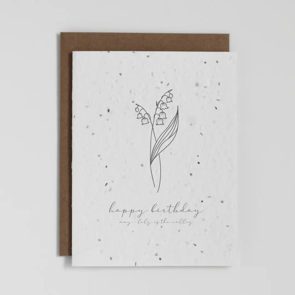May Birth Flower Lily of the Valley Plantable Greeting Card