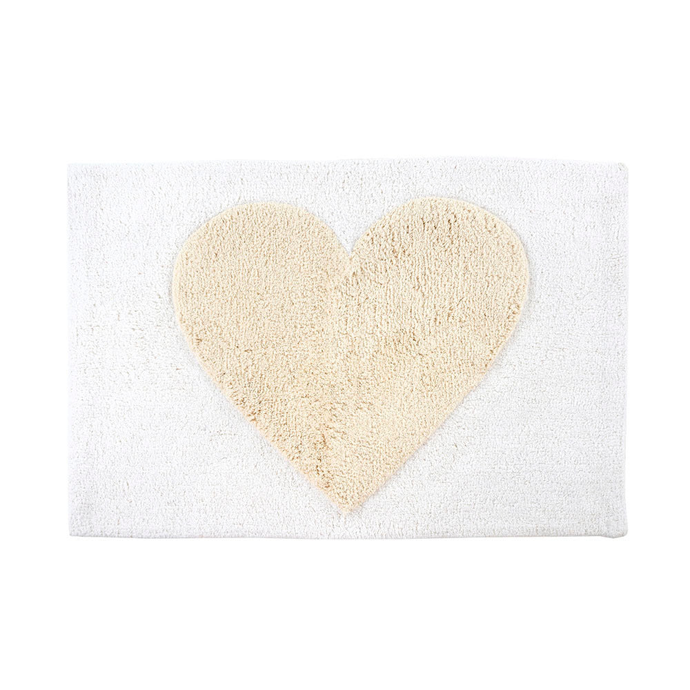 Heart Bath Mat White + Natural