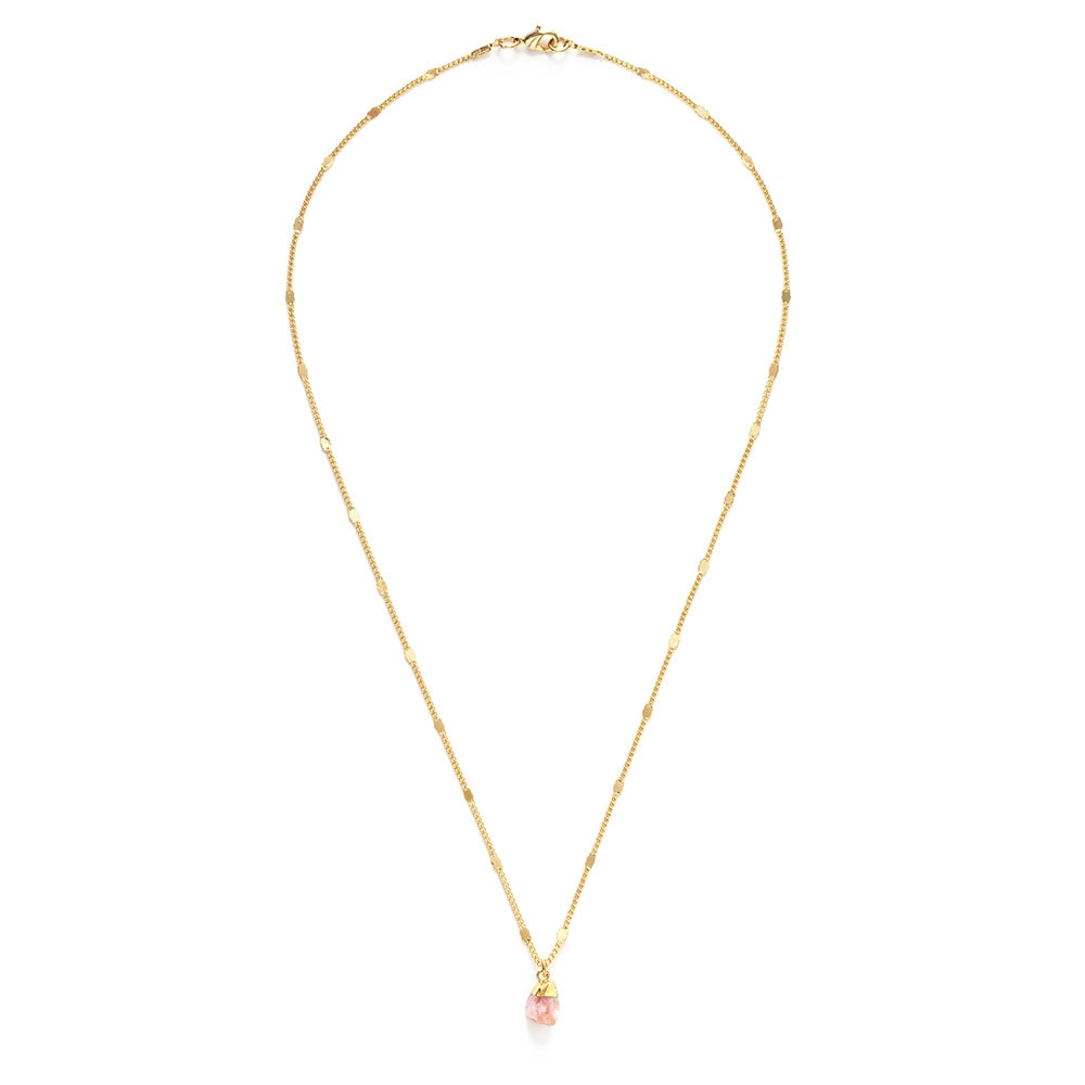 Raw Cut Pink Peruvian Opal Gemstone Necklaces
