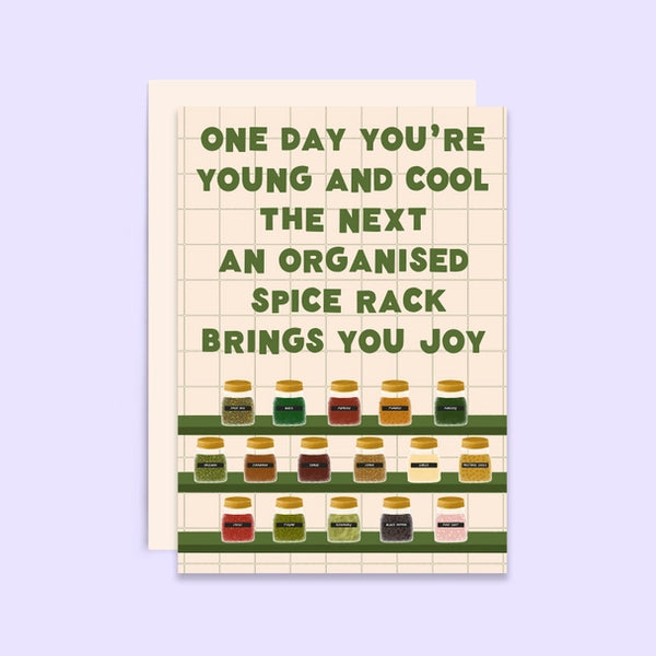 Organised Spice Rack Birthday Card