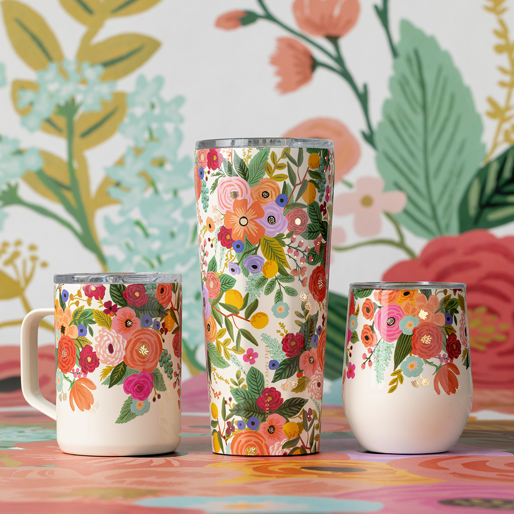 Rifle Paper Garden Party Cream Stemless 12oz