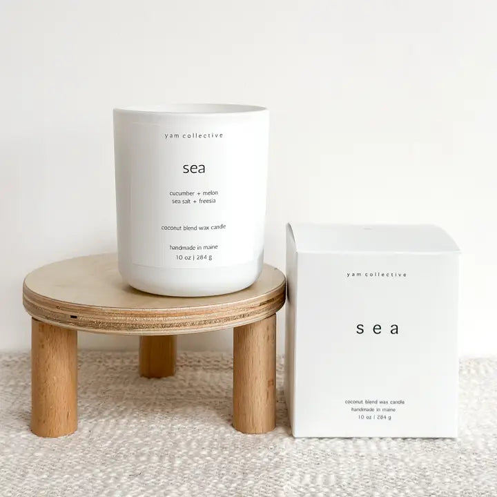 Sea - Salt + Freesia Matte White Glass Candle