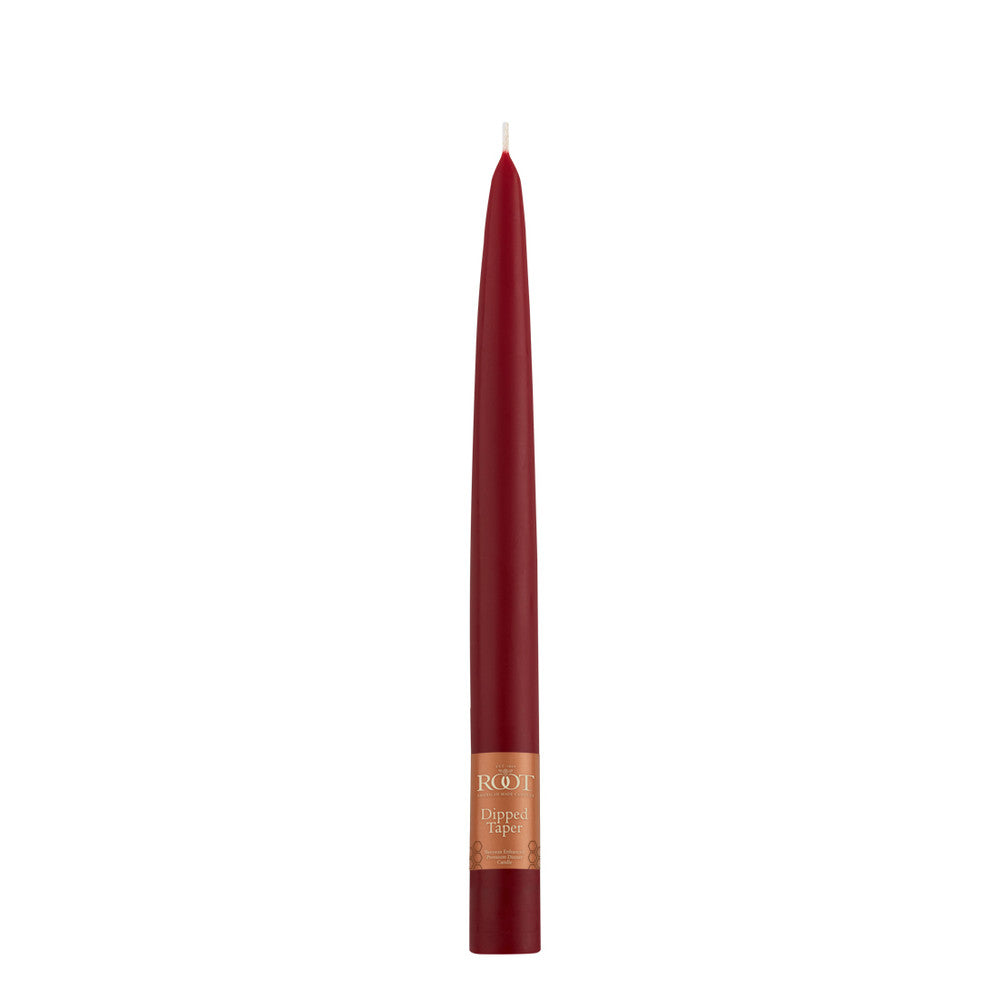 Taper Candle 9" X 7/8" Garnet