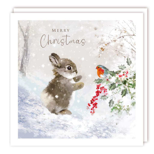 Bunny and Bird Christmas Card