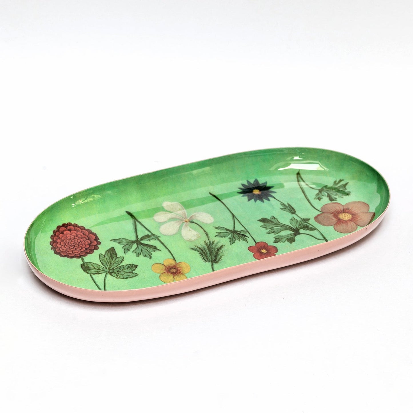 Oval Enamel Tray Festival of Flowers