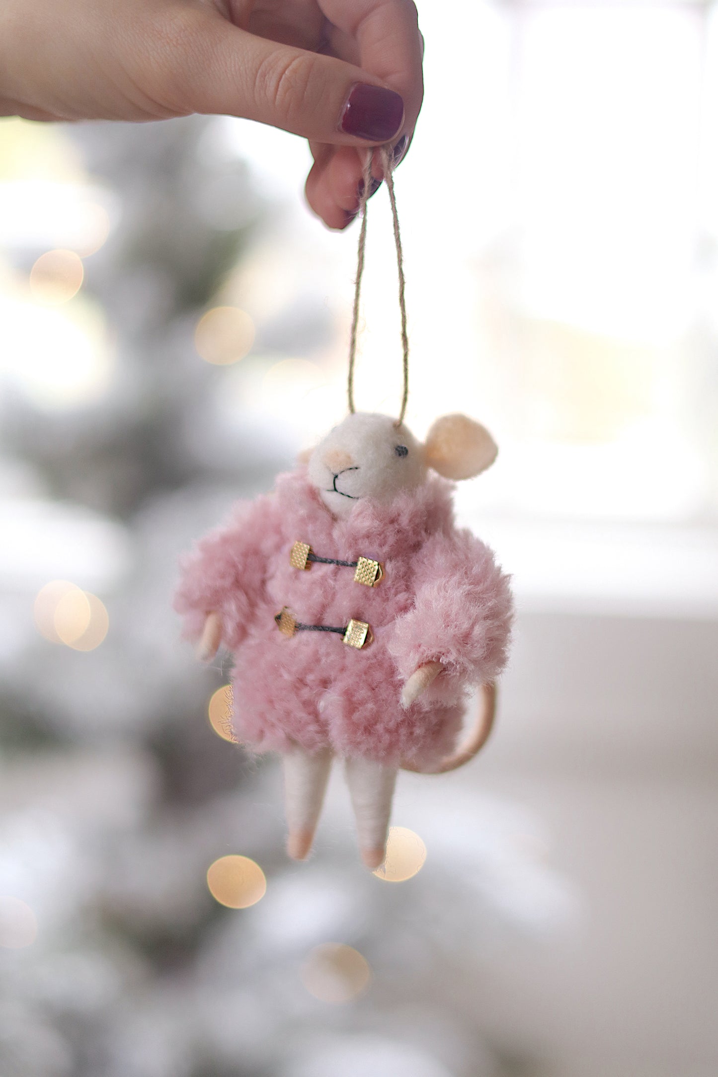 Cozy Clementine Mouse Holiday Ornament