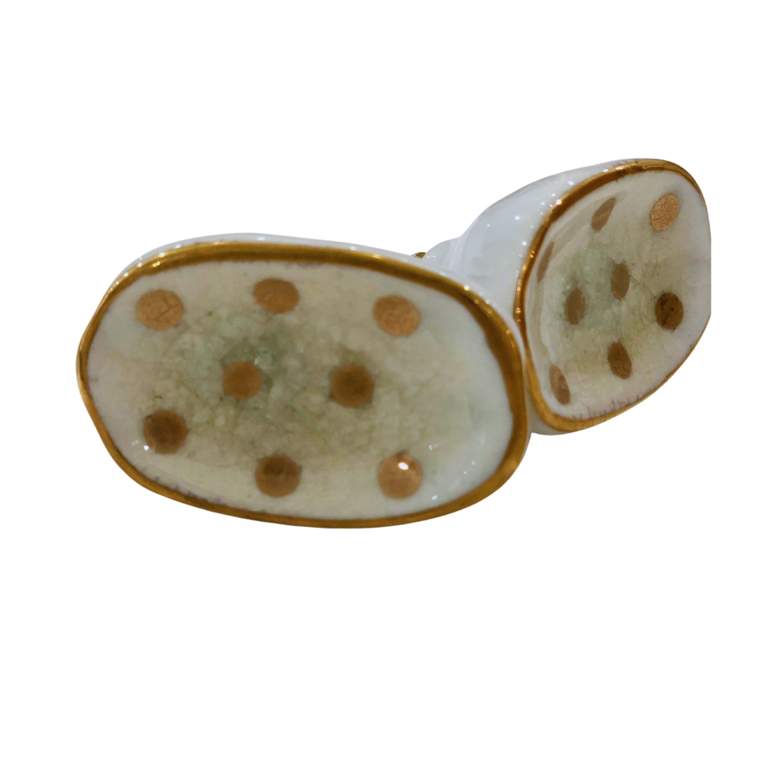 Ceramic knob Gold Dots