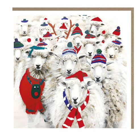 Herd of Holiday Sheeps Christmas Card
