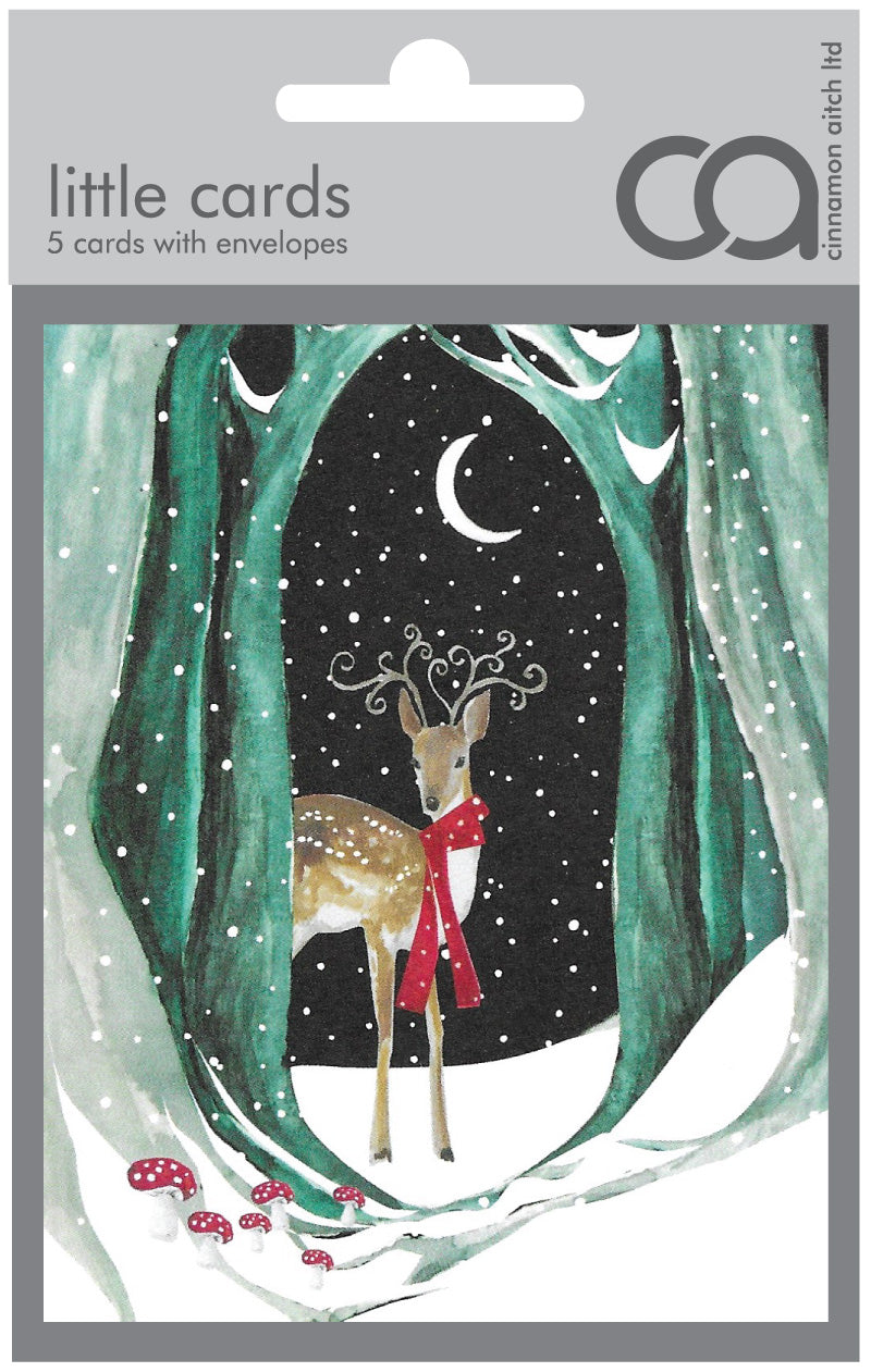 Deer At Night Pack of 5 Cards