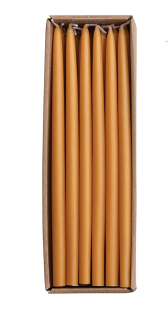 Approx. 1/2" Round x 10"H Unscented Thin Taper Candle Camel