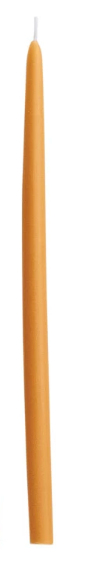 Approx. 1/2" Round x 10"H Unscented Thin Taper Candle Camel