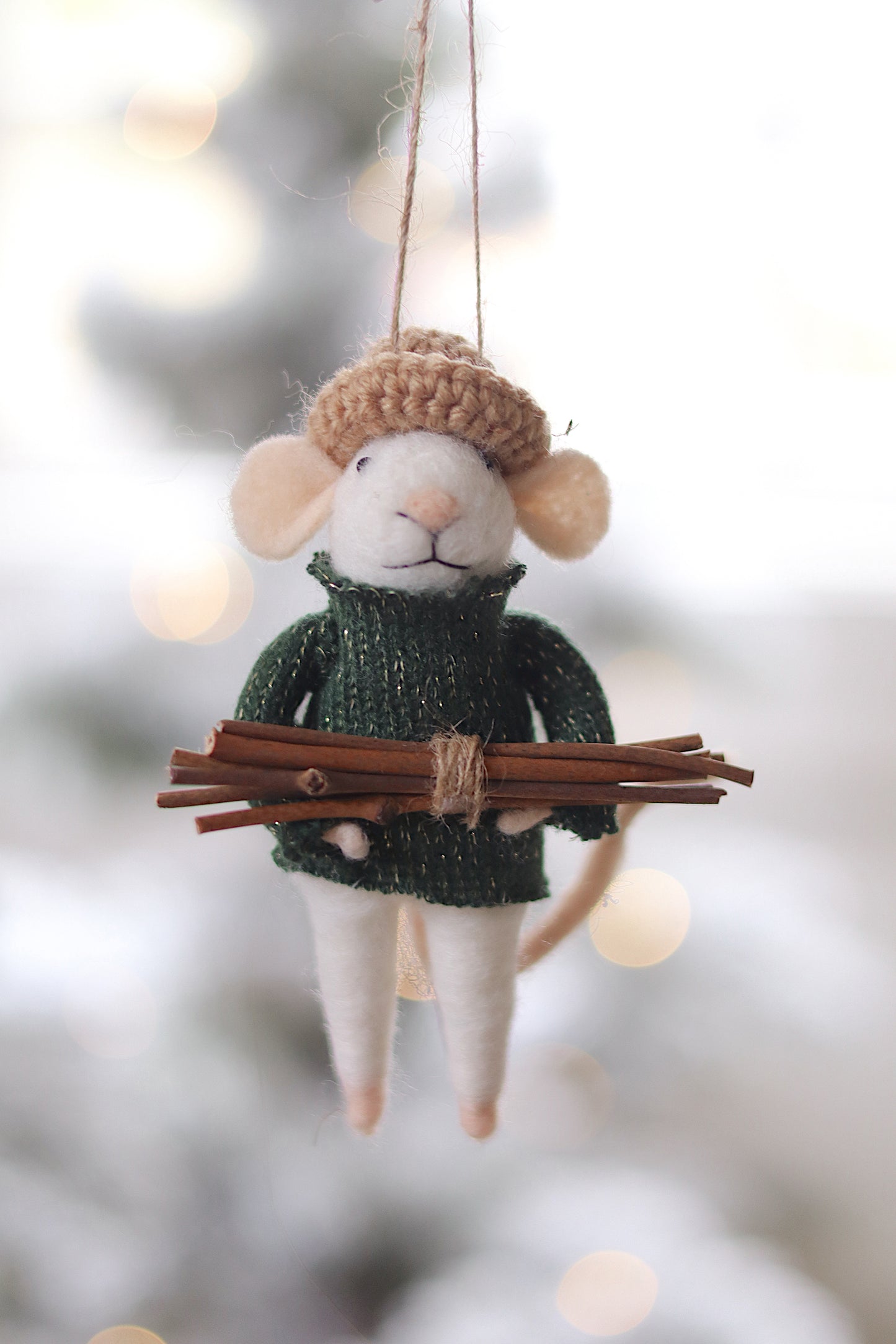 Woodland Wyatt Mouse Holiday Ornament