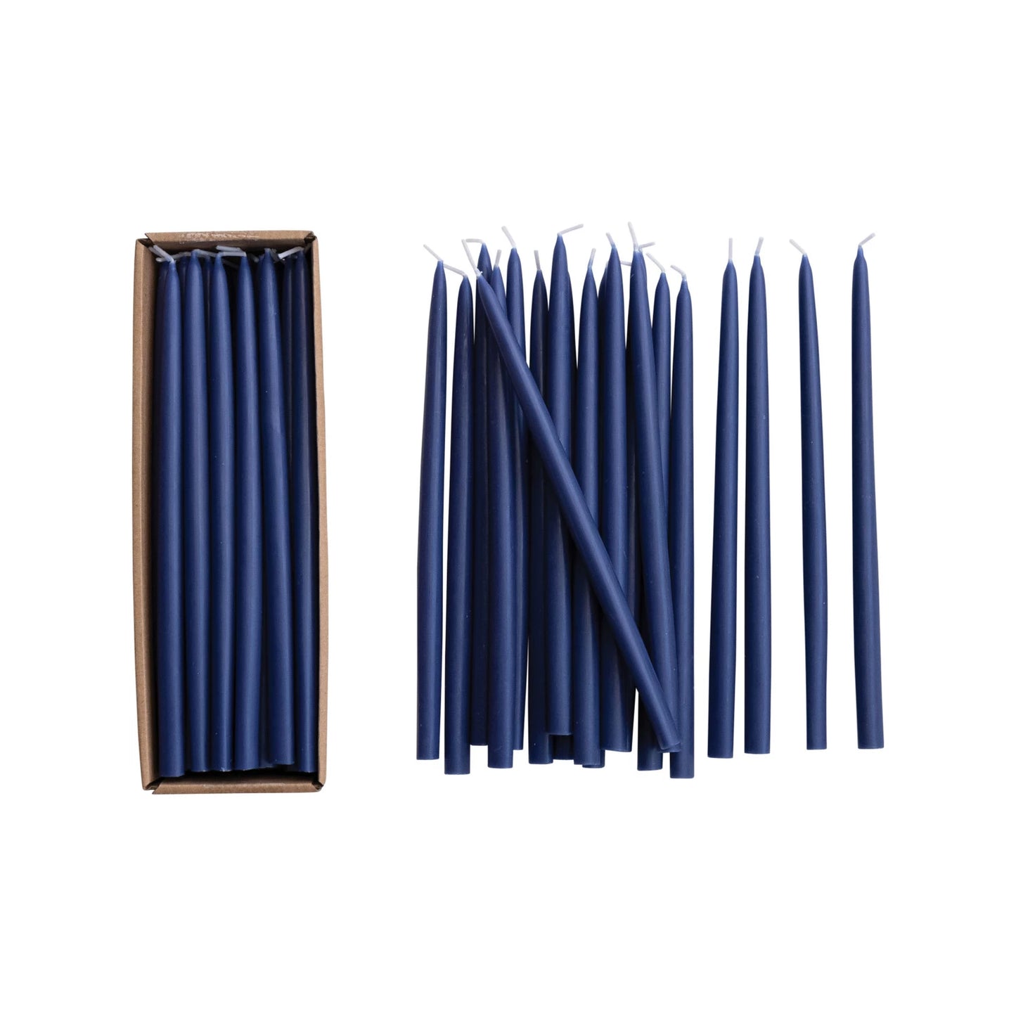 Approx. 1/2" Round x 10"H Unscented Thin Taper Candle Navy