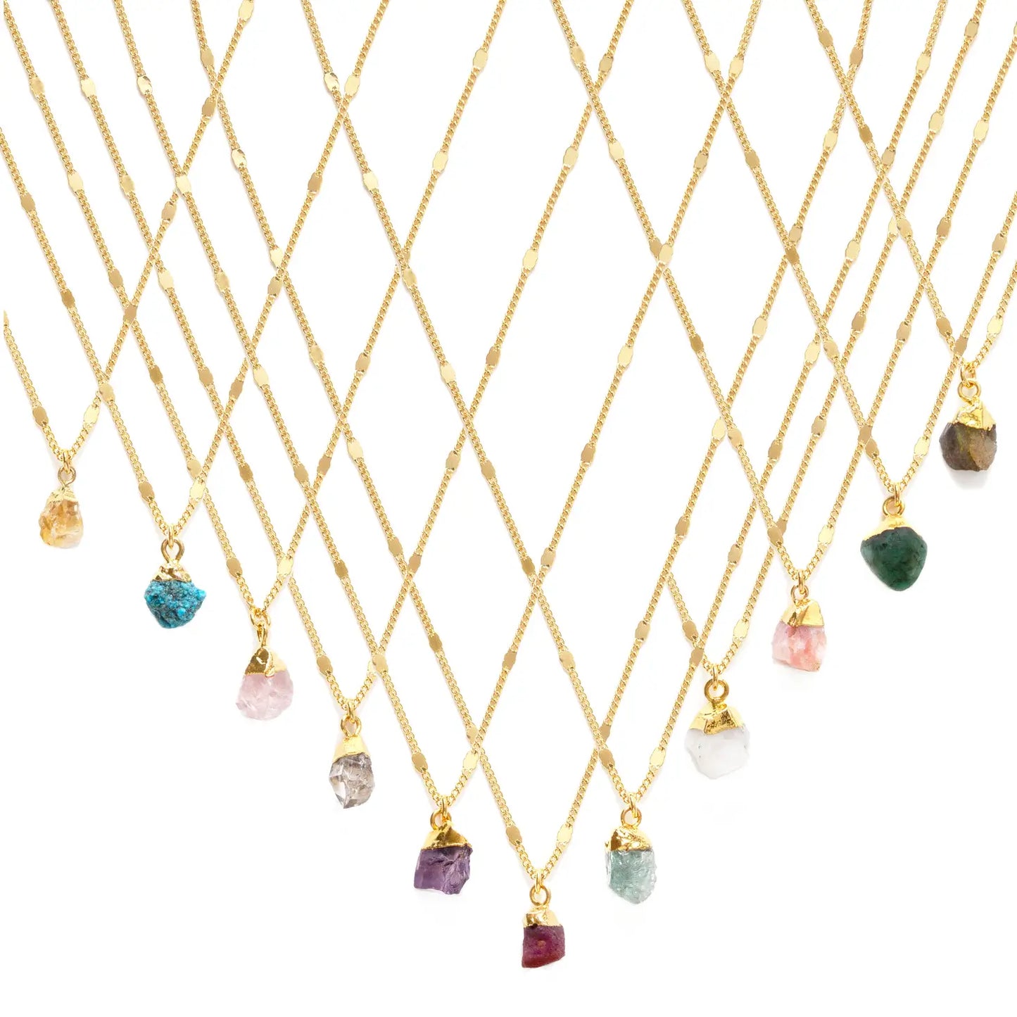 Raw Cut Peridot Gemstone Necklaces
