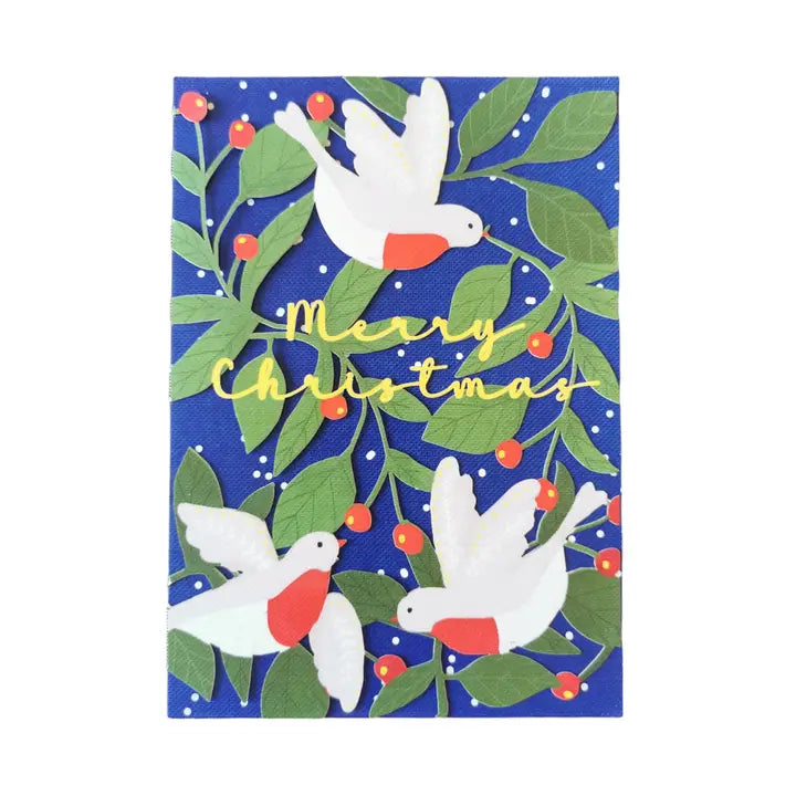 Christmas Dove Paper Cut Art Card