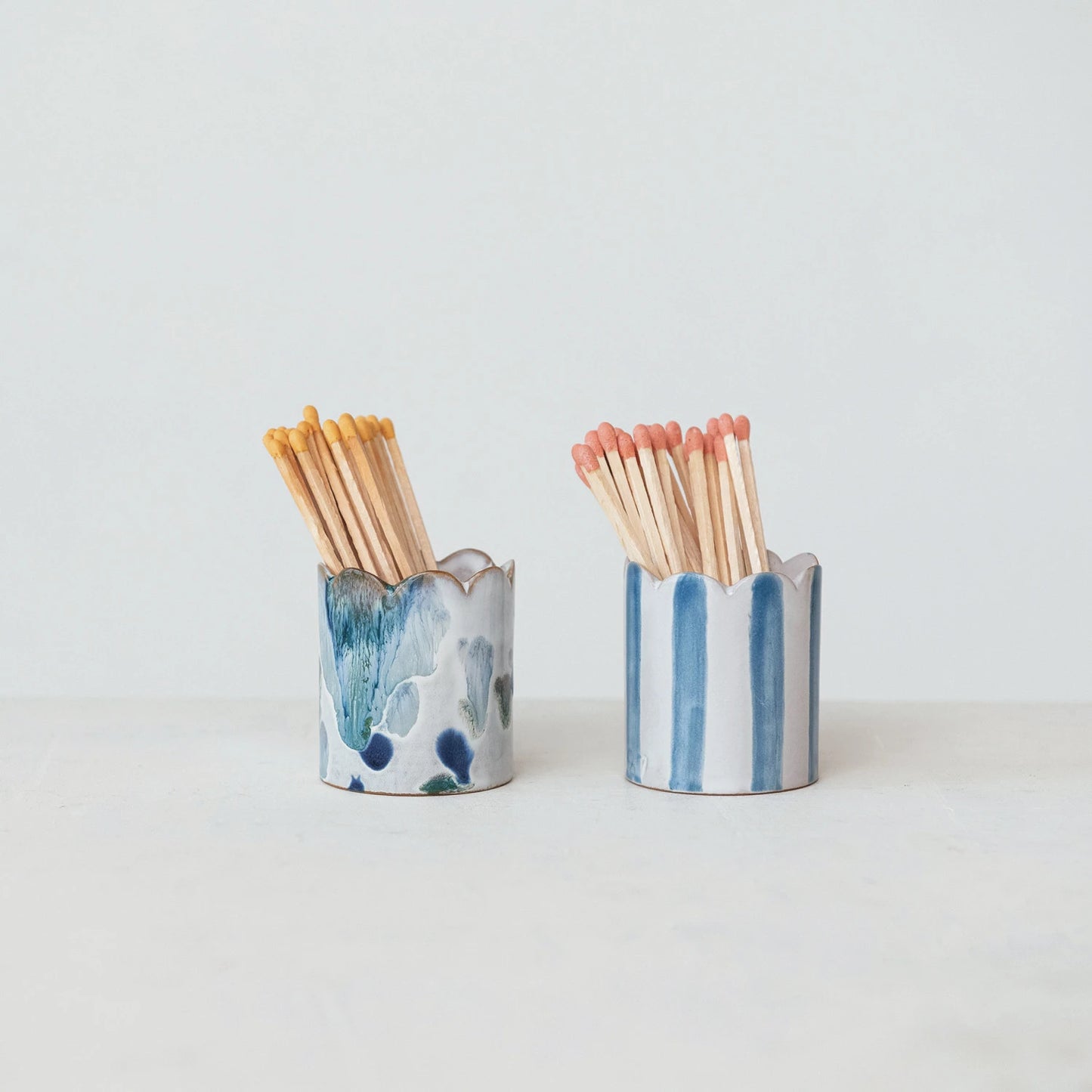Scalloped Matchstick Holder w/ Striker