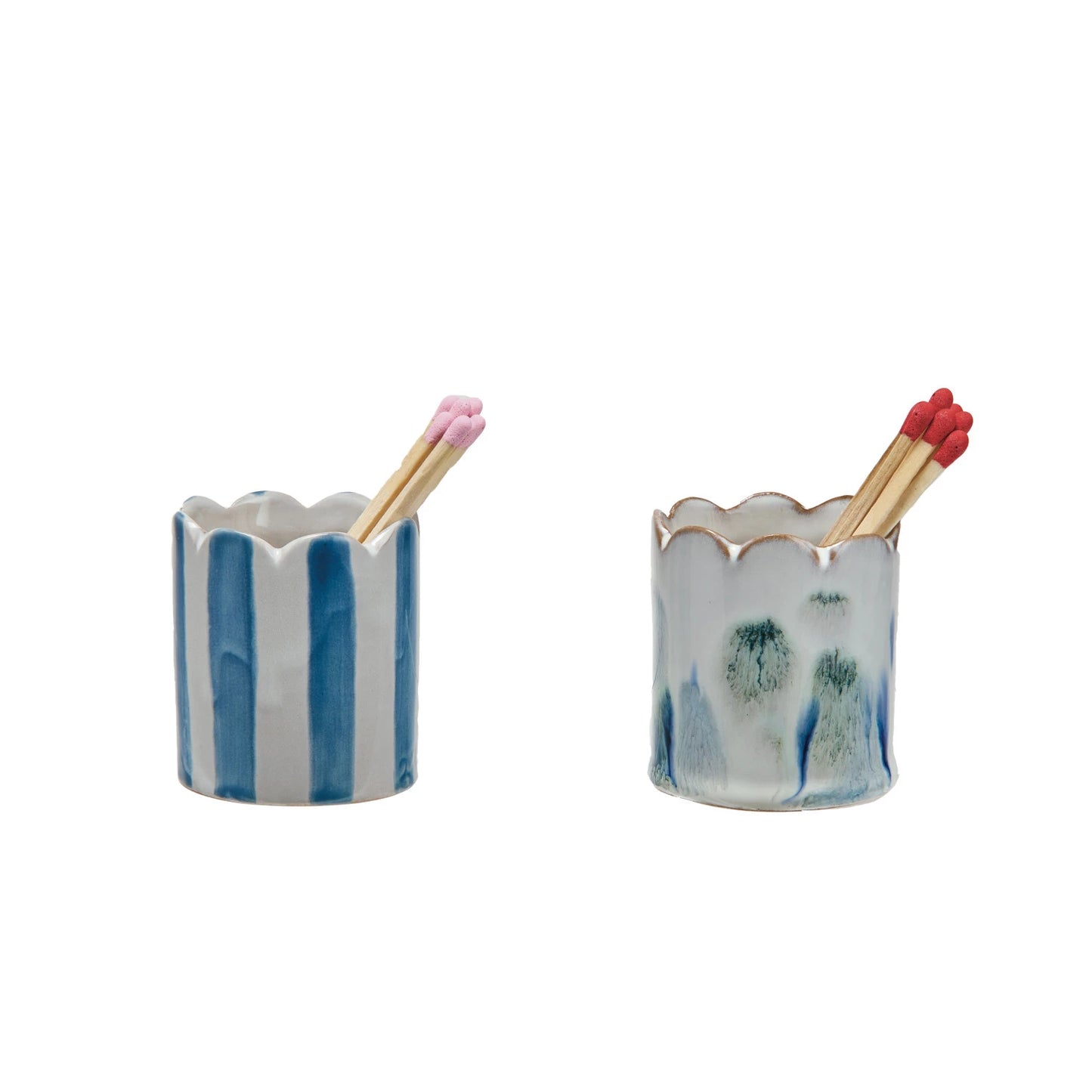 Scalloped Matchstick Holder w/ Striker
