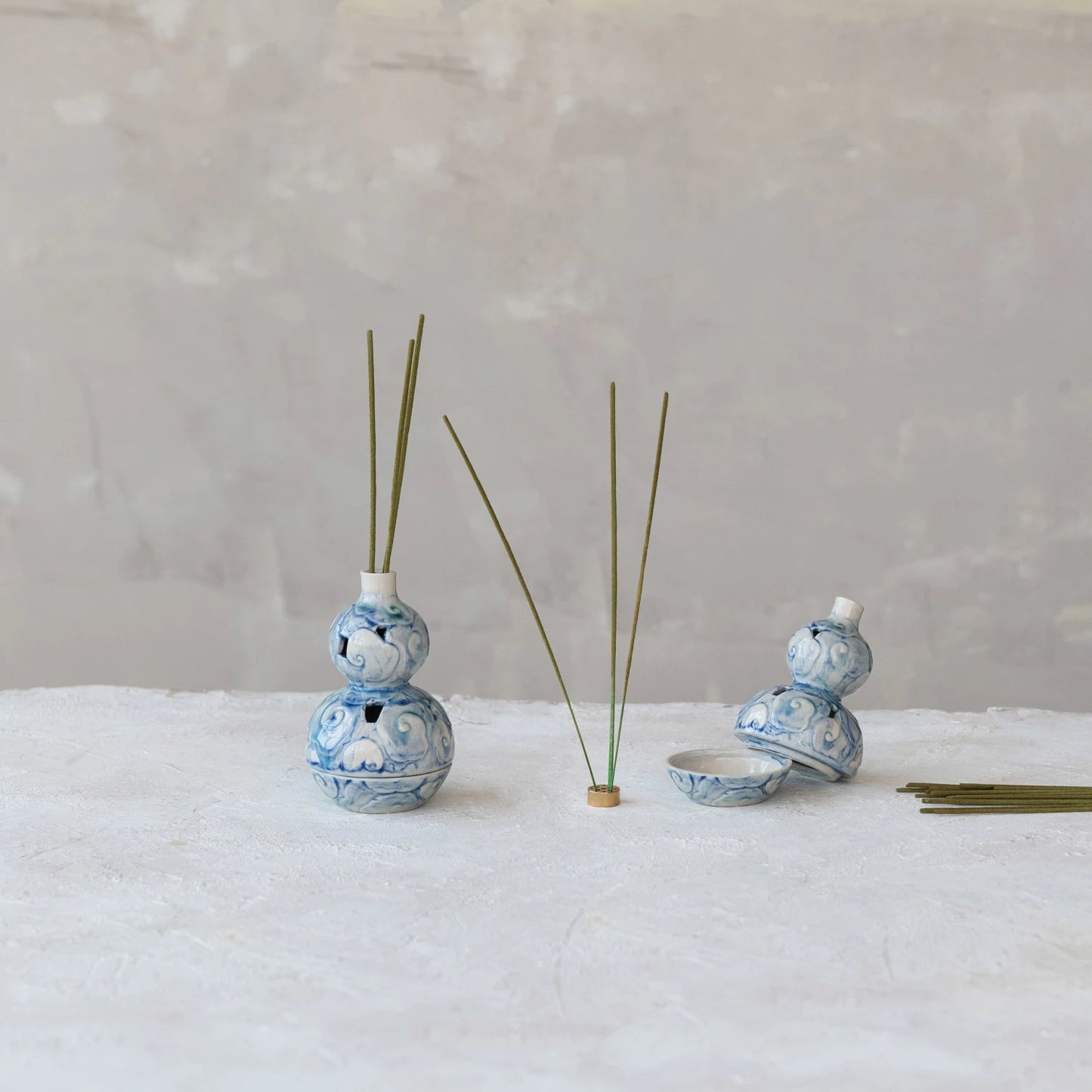 Embossed Incense Holder with Metal Insert