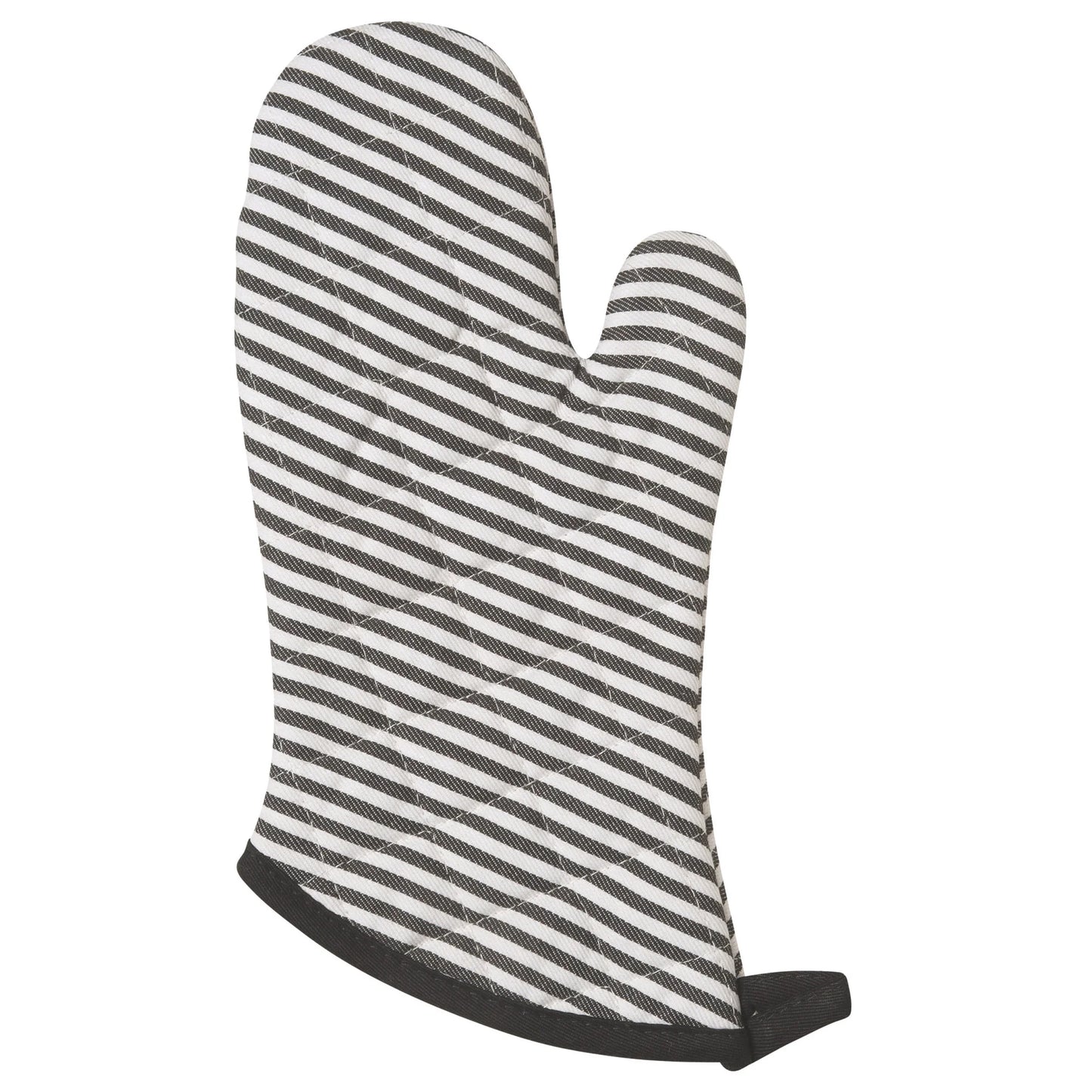 Super Narrow Stripe Black Oven Mitt Set of 2