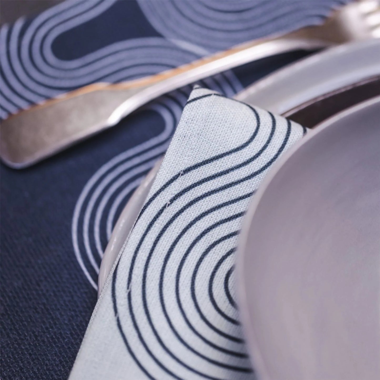 Napkins Linen Causeway Geo Set of 2