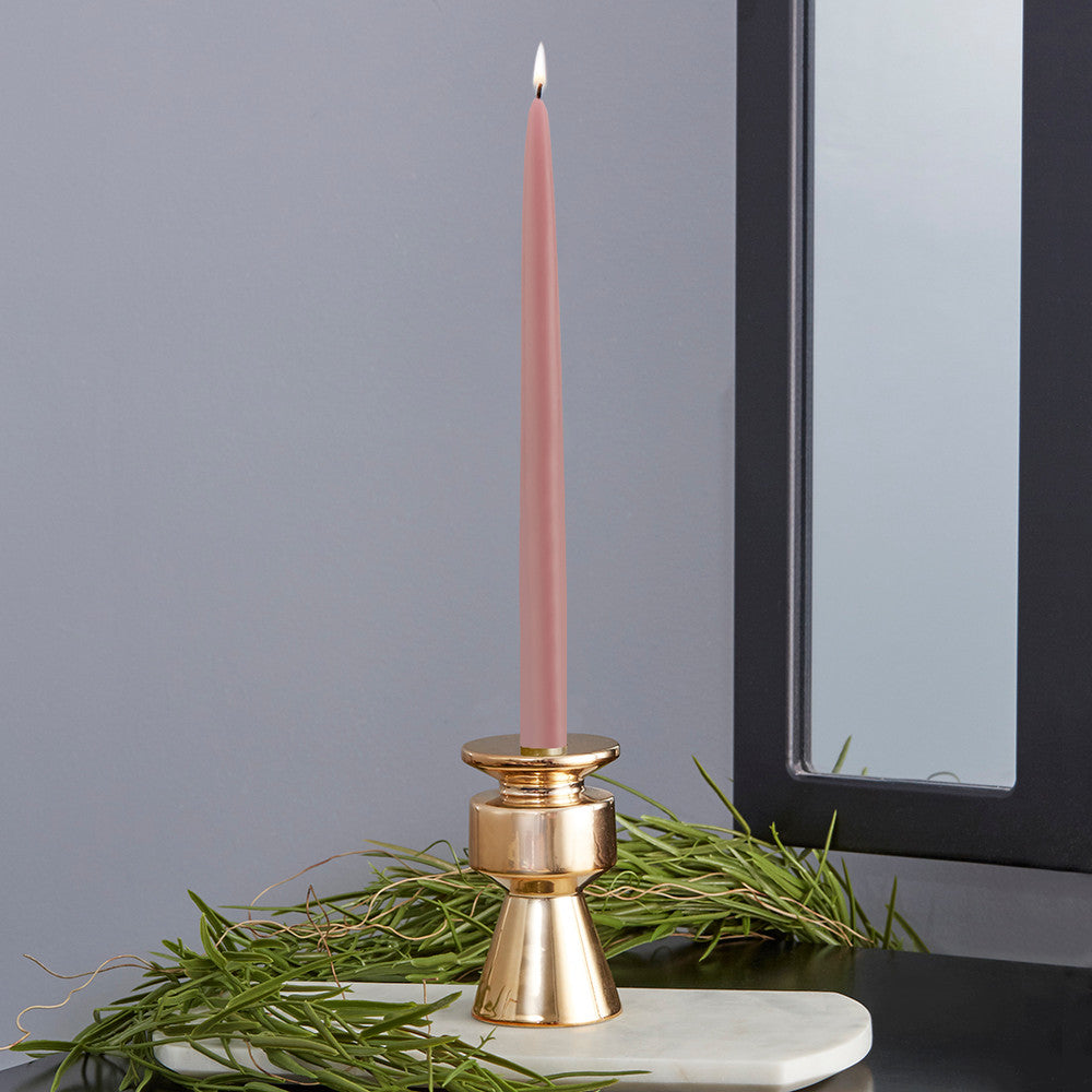 Taper Candle 9" X 7/8" Dusty Rose