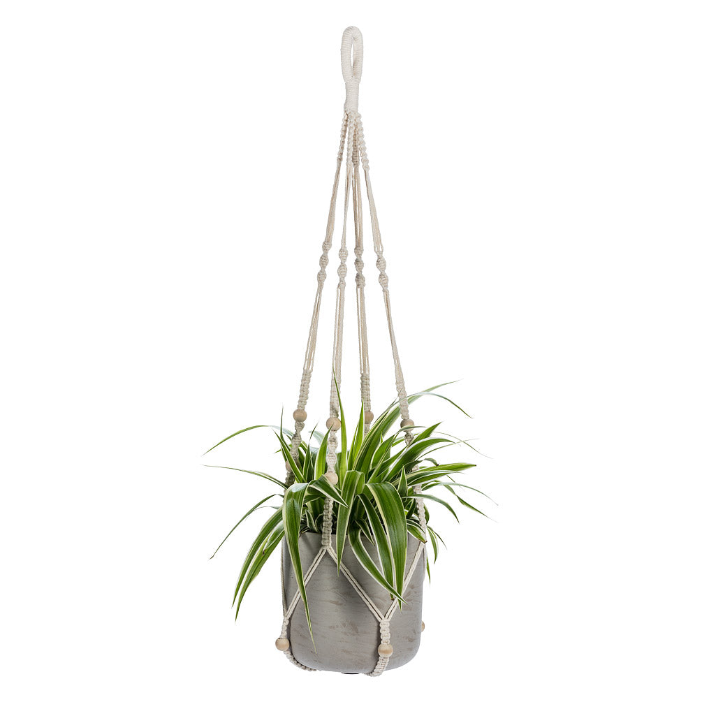 Macrame Planter Hanger with Beads 34" L