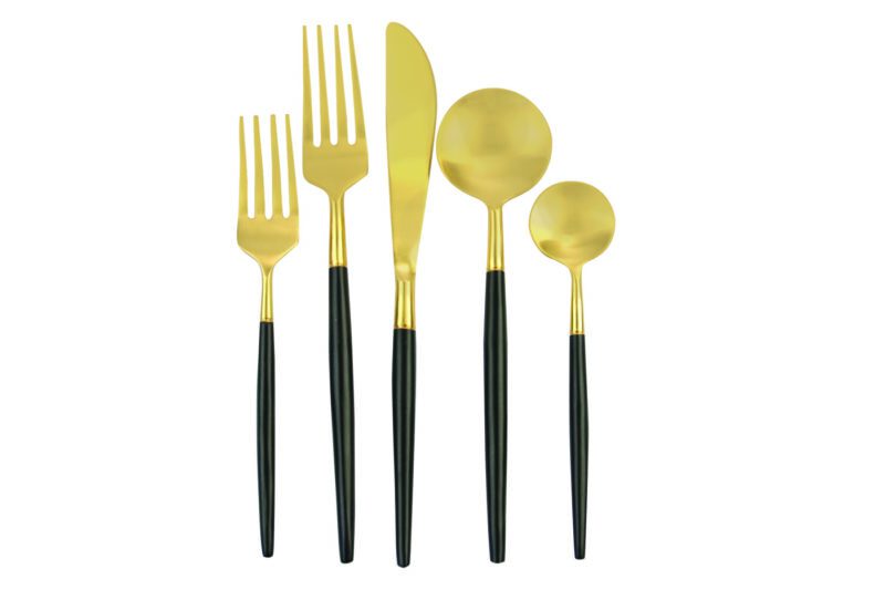 Black & Gold Flatware Set