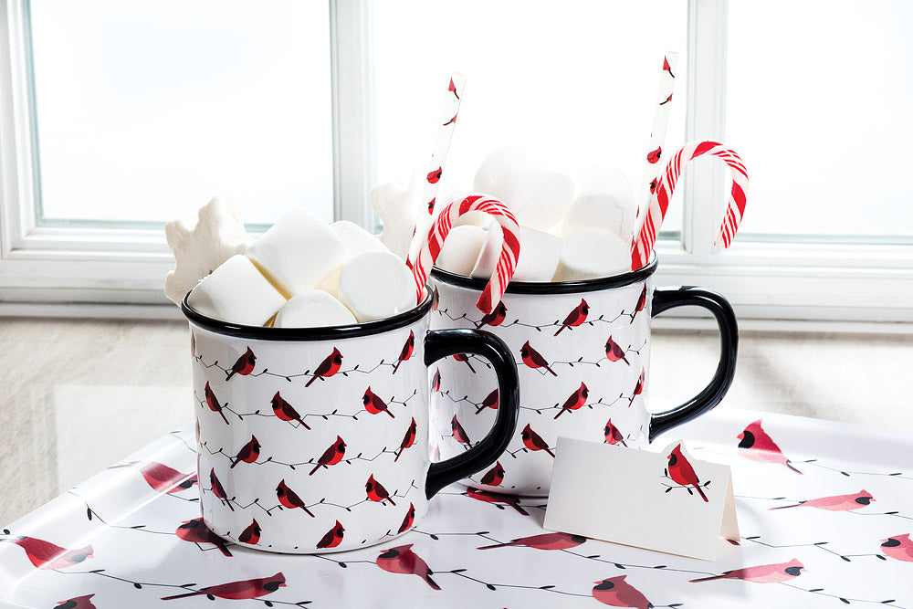 Cardinal Print Straws