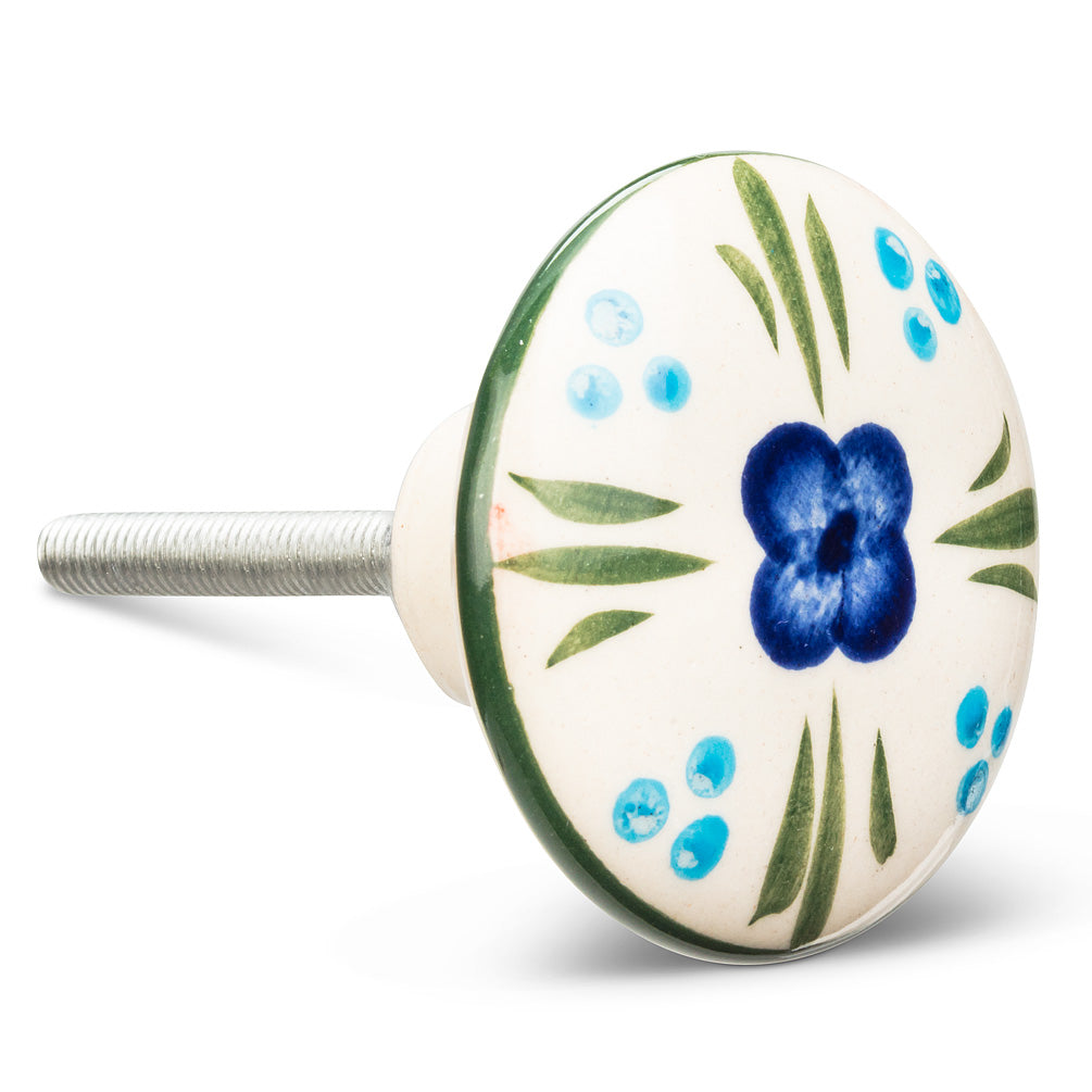 Flower Knob Blue