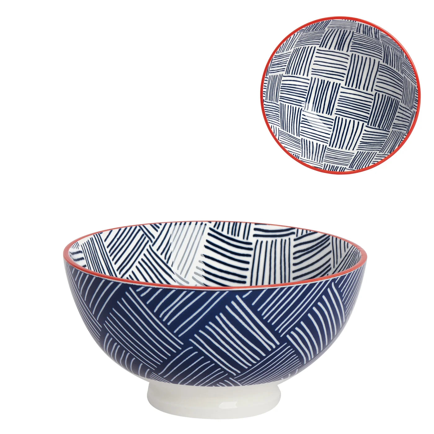Kiri 6" Medium Bowl Blue Hatch Weave