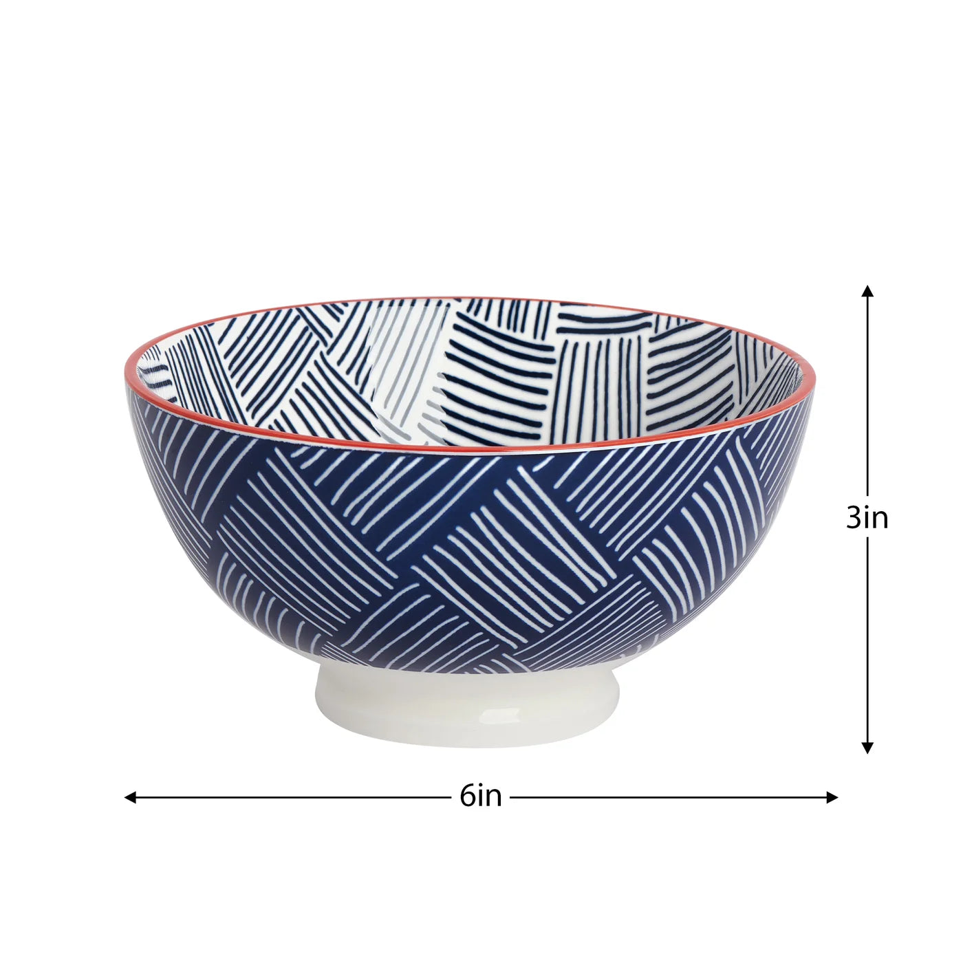 Kiri 6" Medium Bowl Blue Hatch Weave