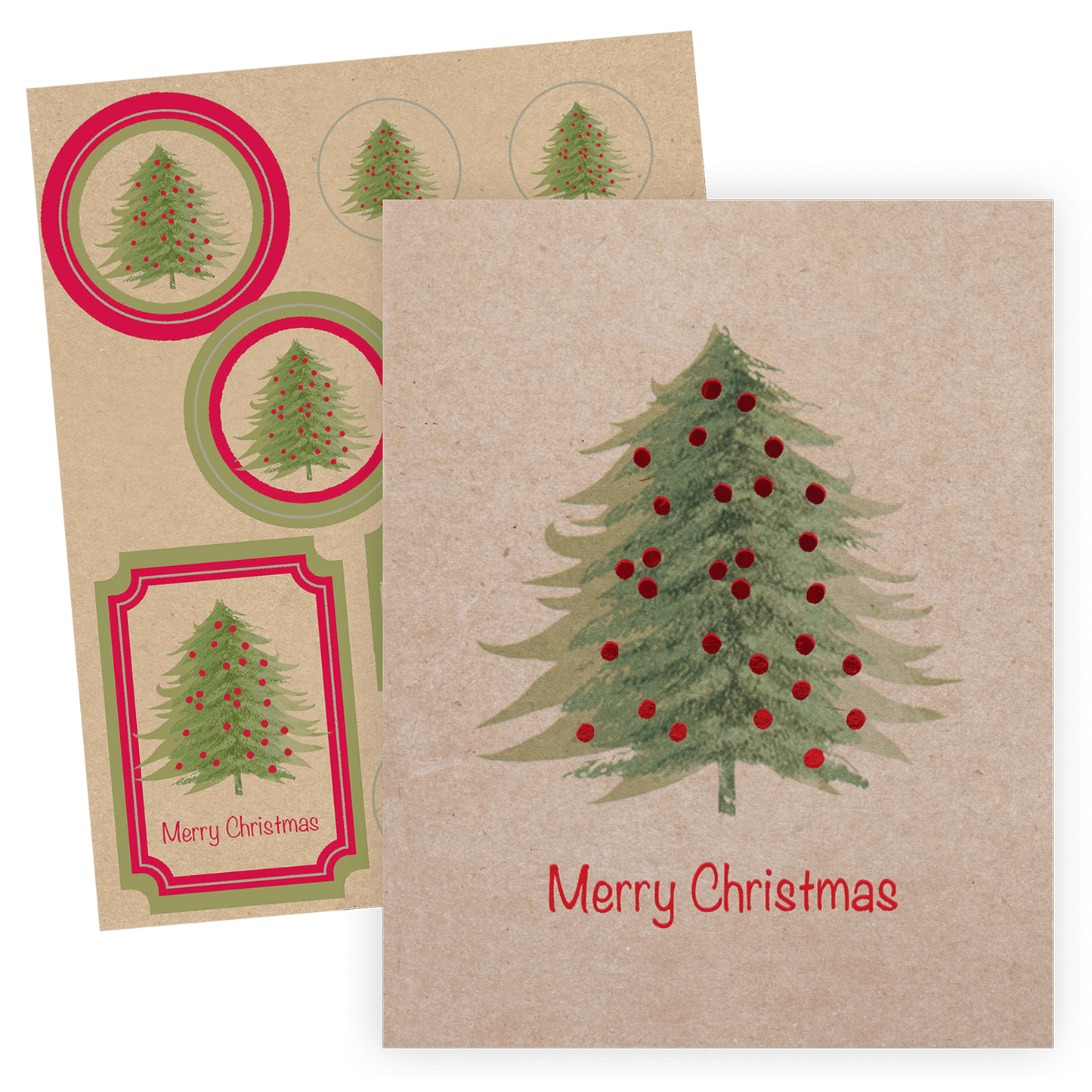 Kraft Tree Holiday Boxed Cards
