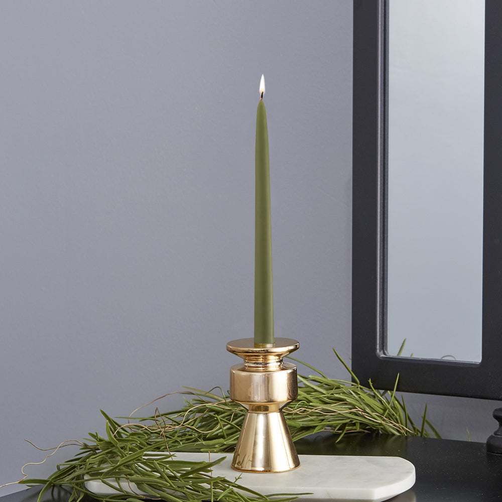 Taper Candle 9" X 7/8" Dark Olive