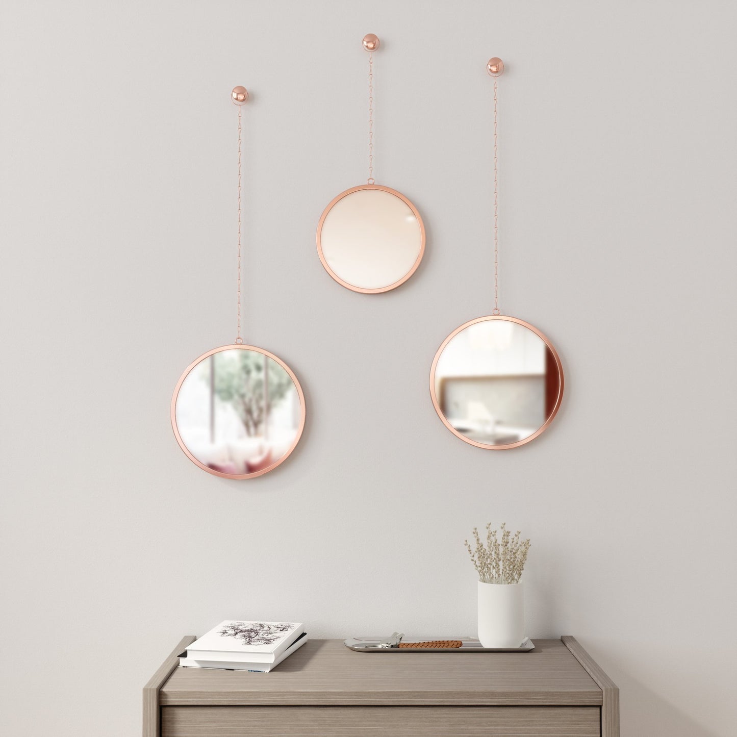 Dima Round Copper Mirror - Set of 3