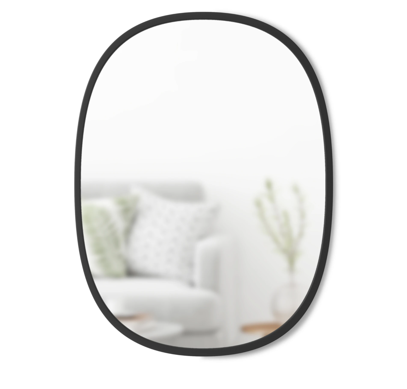 Hub Black Oval Mirror