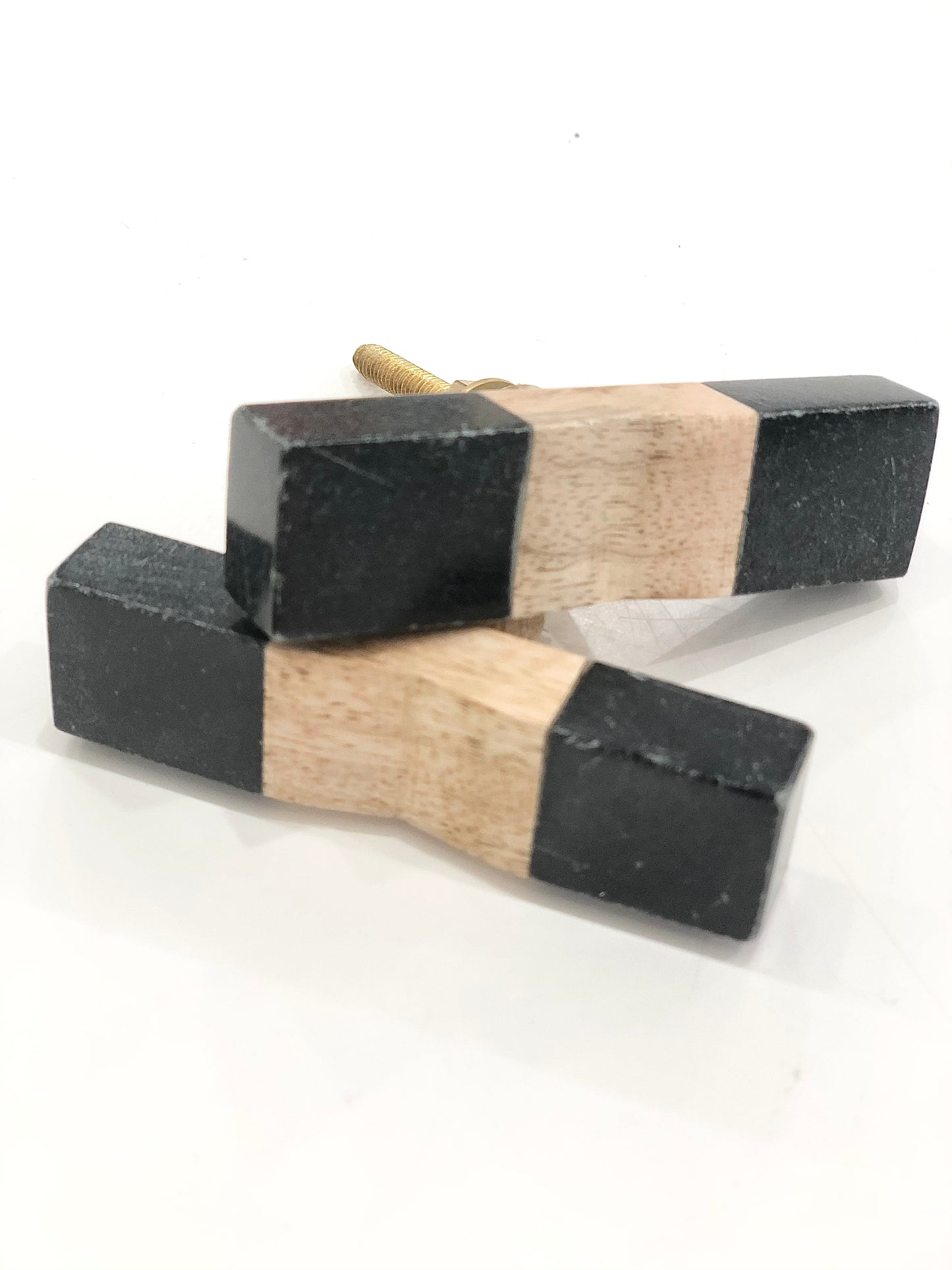 Mango Wood & Black Stone Knob