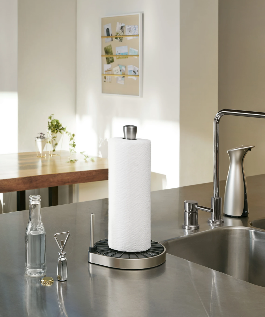 Spin Click N' Tear Black & Nickel Paper Towel Holder