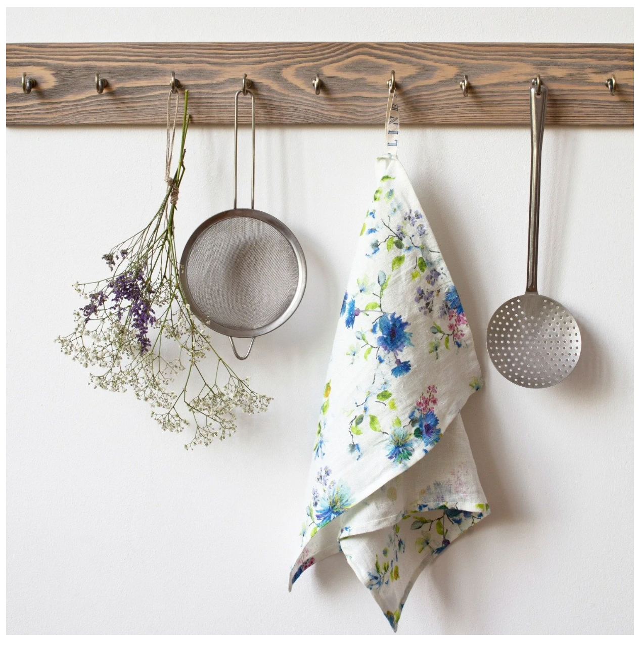 White Flower Kitchen Towel
