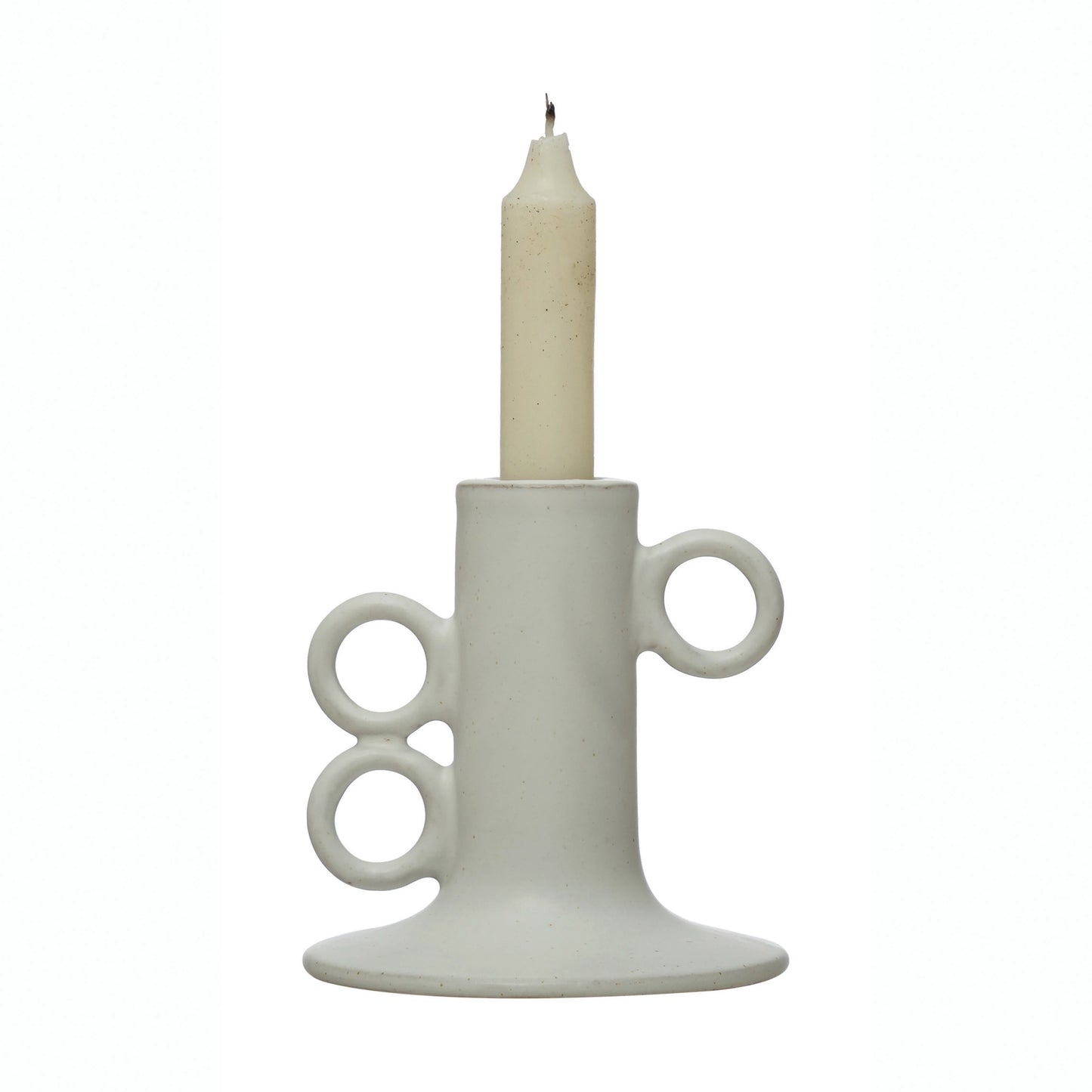 White Matte Taper Candle Holder