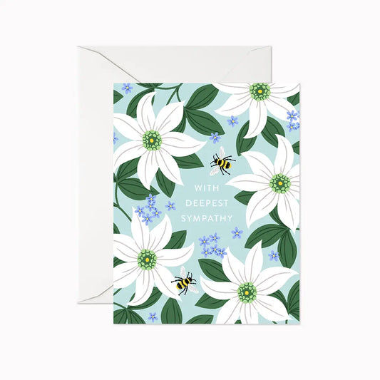 Deepest Sympathy Clematis Card