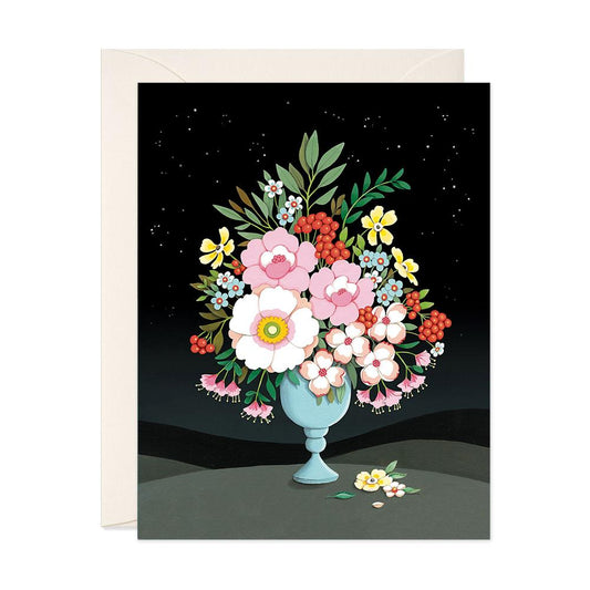 Flower Vase Night Sky Card