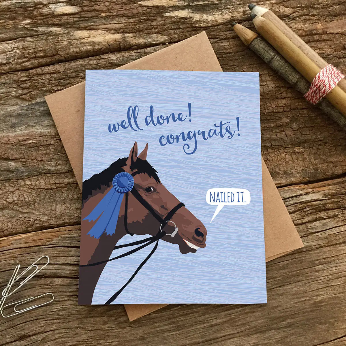 Blue Ribbon Horse Nailed It Congratulations Card